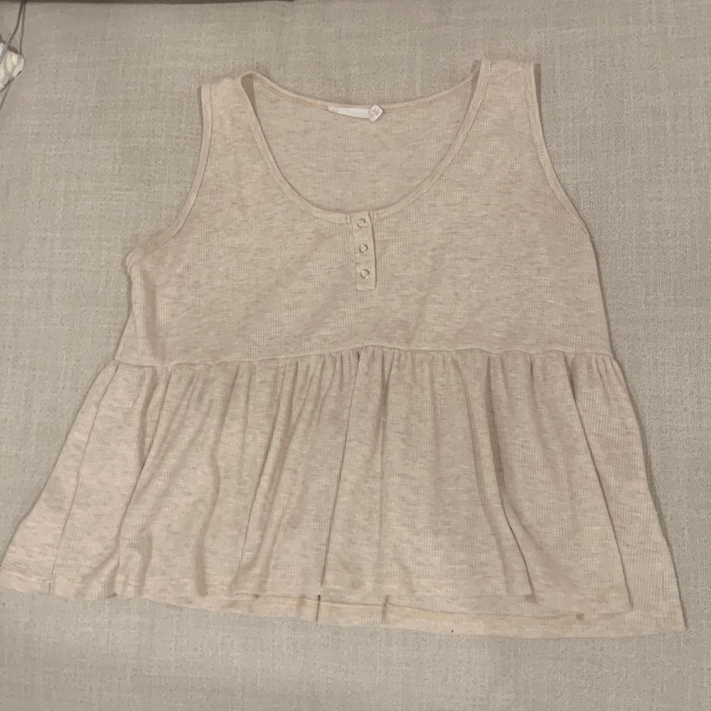 Lush cream peplum tank